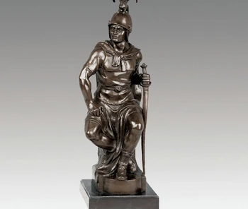 

Art Deco Sculpture Warrior Sword Rest Bronze Statue