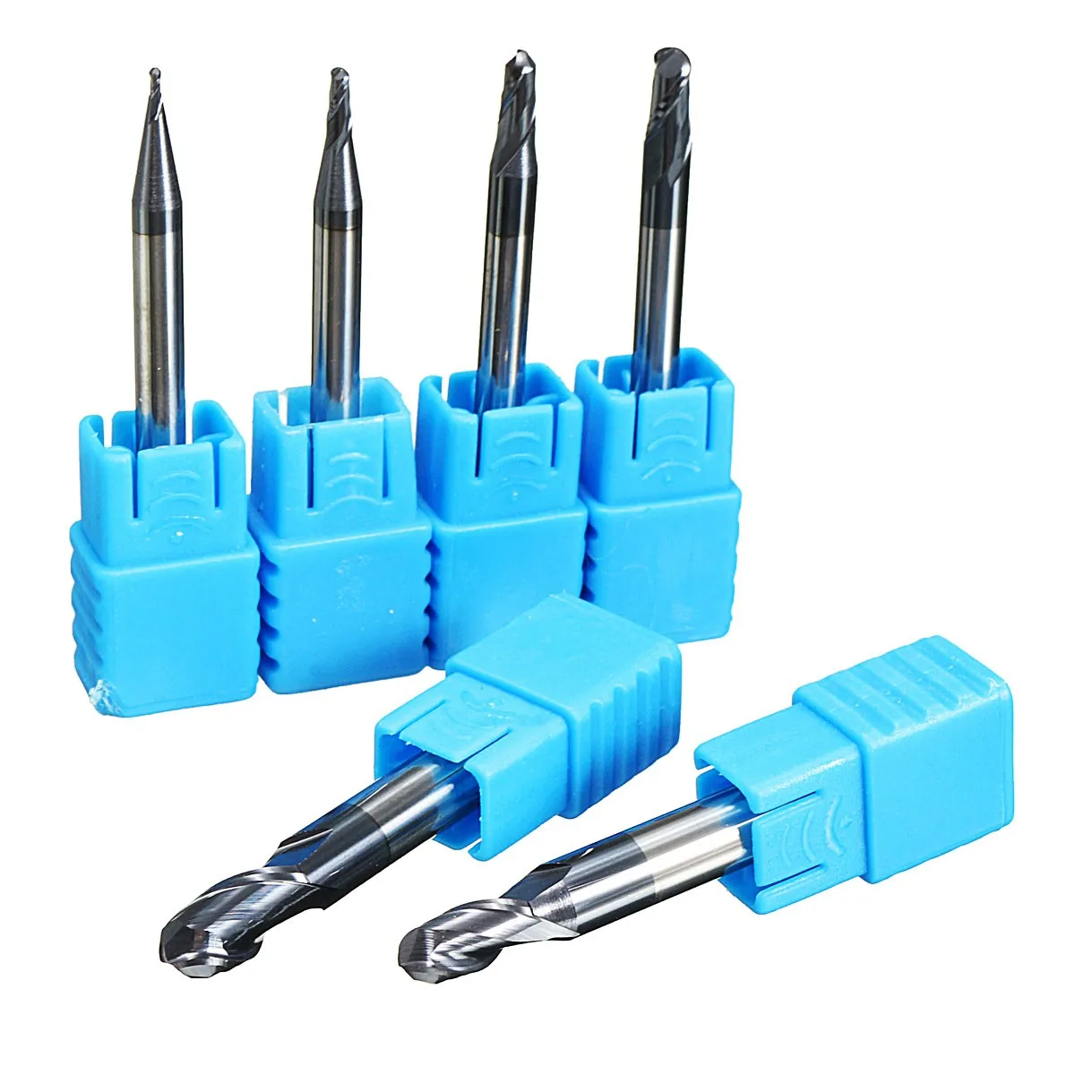 

6Pcs/set R0.5/1/1.5/2/2.5/3.0MM Nitrogen Coated 2 Flutes Ball Nose End Mill Set CNC Drill Router Bit Tool For The Mill