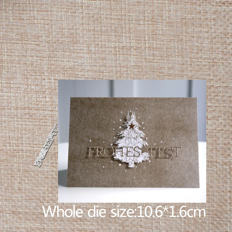 

German Happy Holiday Letter Metal Cutting Dies Handicraft Scrapbook embossing Paper Craft Album Card Punch Knife 10.6*1.6cm