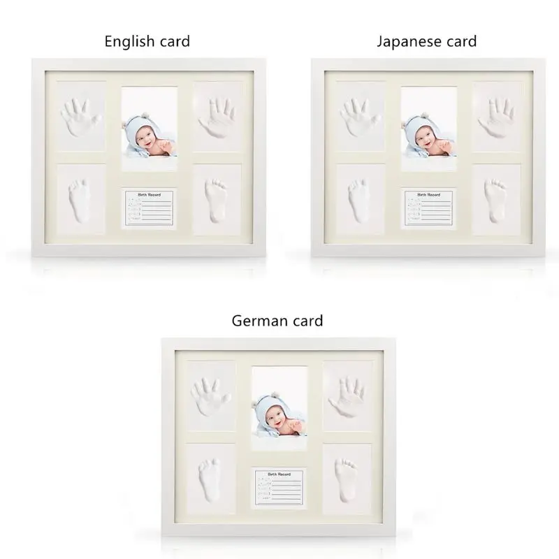 New Baby Handprint and Footprint Frame Kit Shower Keepsake Kit For Parents On Room Wall Table Decor