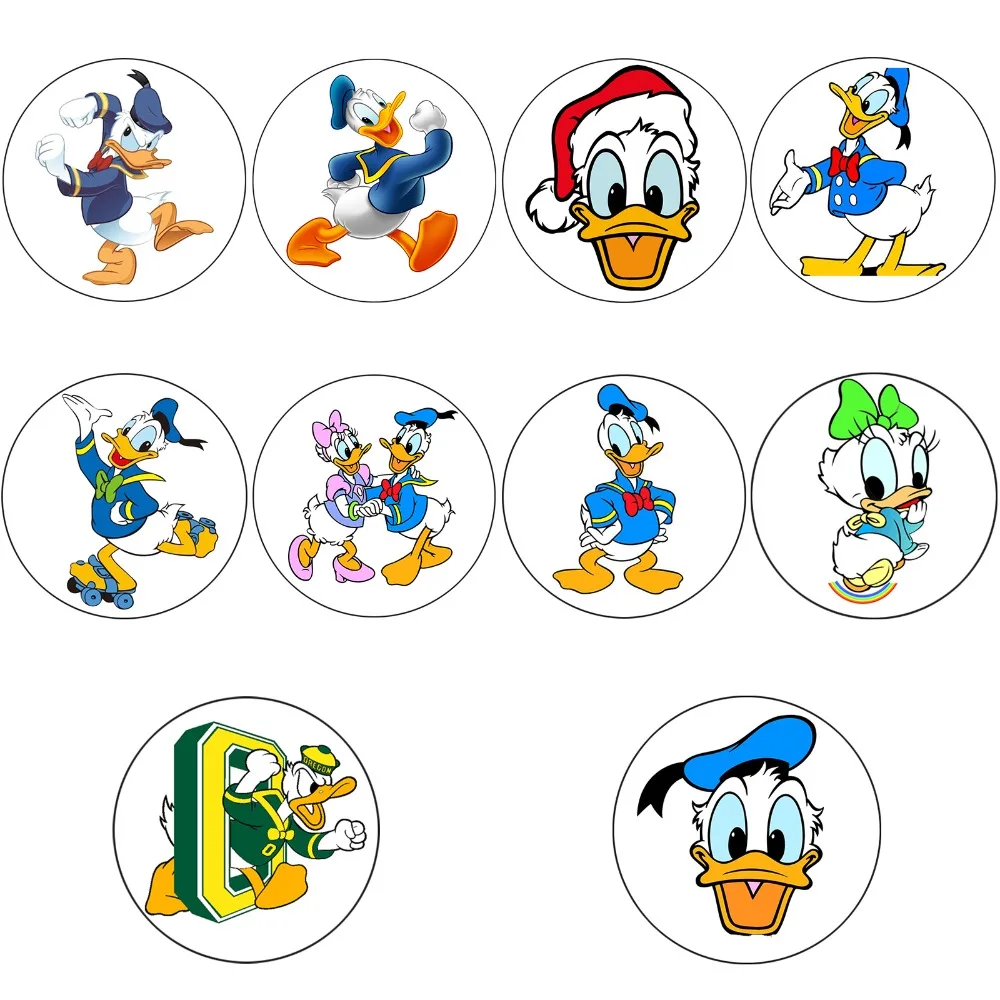 20 Pcs Lot Desain Baru Lucu Kartun Gaya Campuran Angka Donald Bebek
