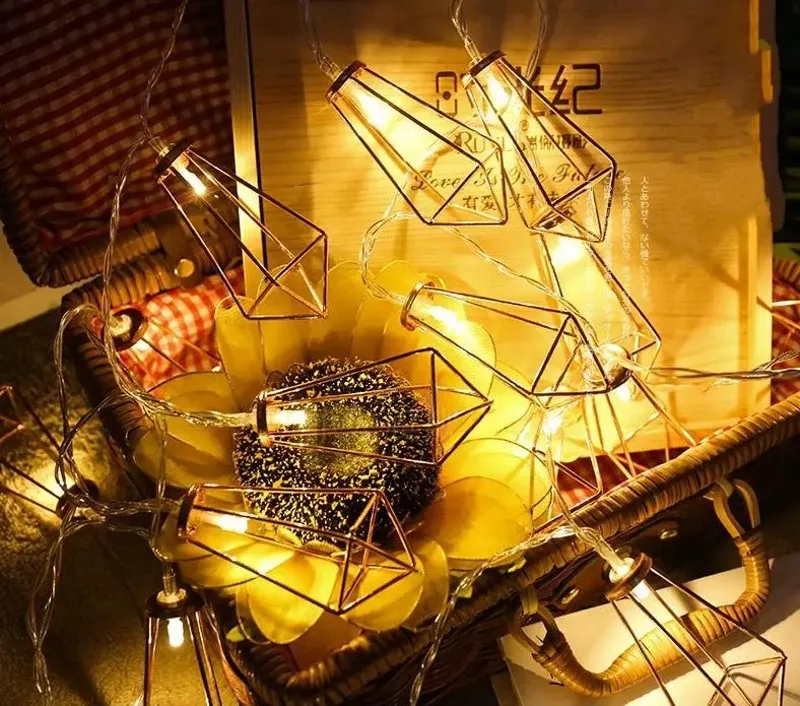 FENGLAIYI новинка 1,5 м 3 м 5 м светодиодный металлический Алмазный Сказочный струнный светильник рождественские гирлянды на батарейках