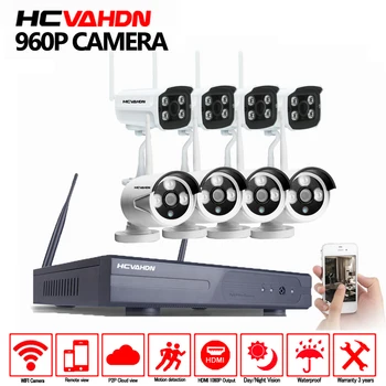 

HCVAHDN Plug and Play 960P Wireless NVR Surveillance Kit P2P 1.3MP FULL HD Outdoor Security IP Camera WIFI CCTV System APP View