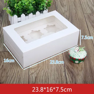 20pc/lot Holes Cupcake Muffin Box Cake Cup Packaging White Kraft Paper Bottom Bracket Pudding Pastry Marvin Boxes For Gift Party - Цвет: Фиолетовый