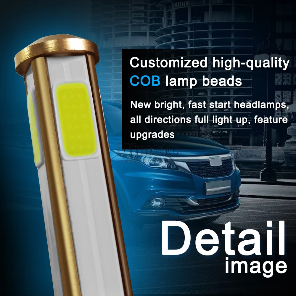 BJMOTO автомобильные аксессуары G7 Автомобильный светодиодный головной светильник комплект 80 Вт H11 H4 H7 6000 К 8000 лм лампы HI/LO налобный светильник
