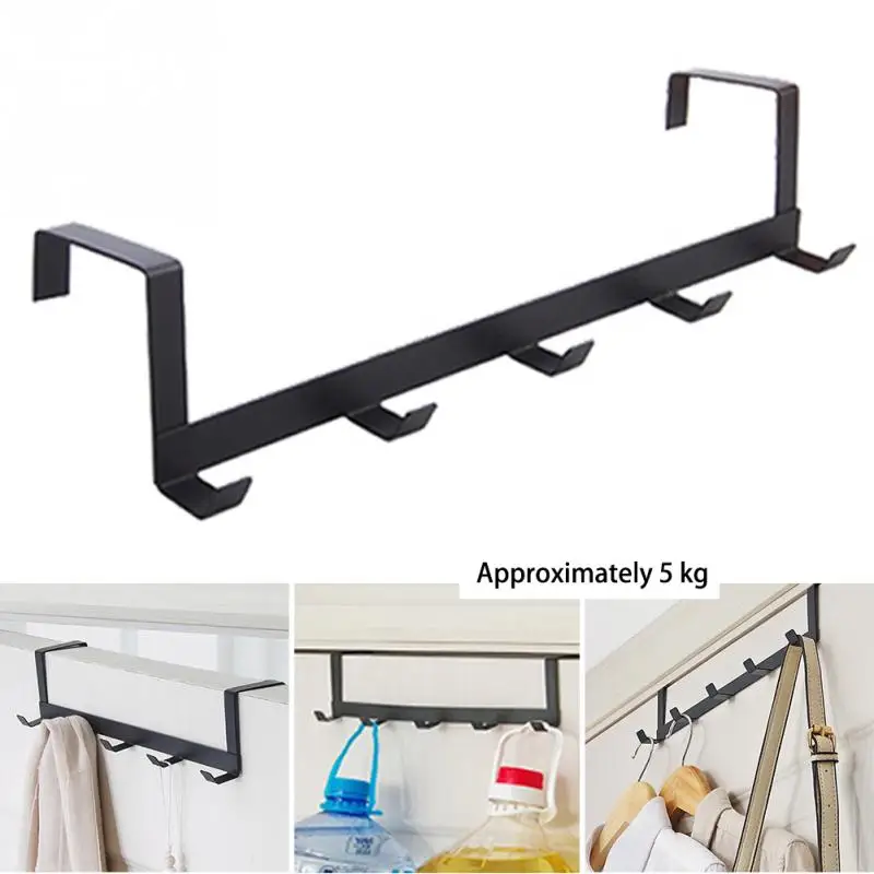 

New Door Hook Living Room Wall Hanger Hat Durable Kitchen 5 Hooks Bearing About 5kg