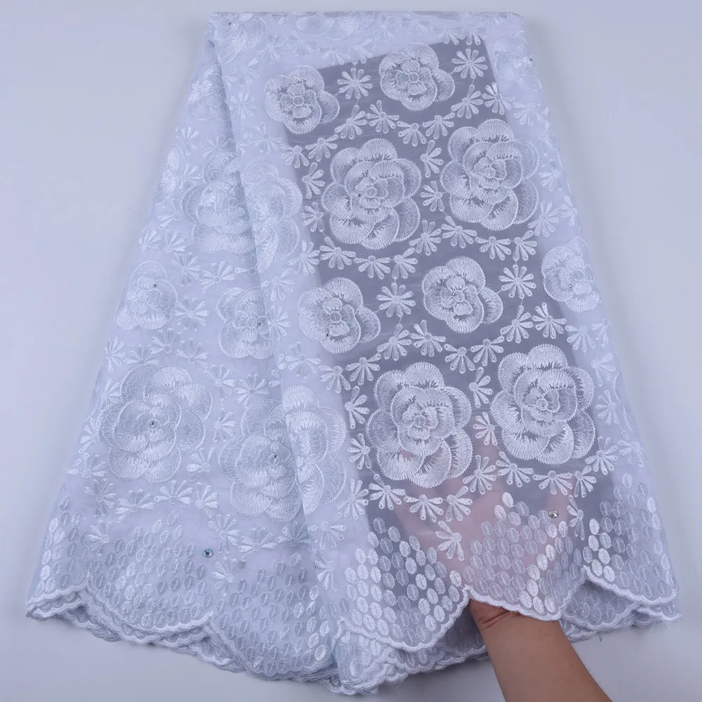 

African Cotton Lace Fabric Pure White Nigerian Cotton Dry Laces Fabric 2019 High Quality Swiss Voile Lace In Switzerland Y1681