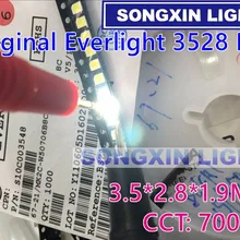 500 шт EVERLIGHT 3528 1210 SMD светодиодный белый золотой провод/медный кронштейн поверхностный светодиод 3528 диодное освещение PLCC-2 холодный белый 7000k