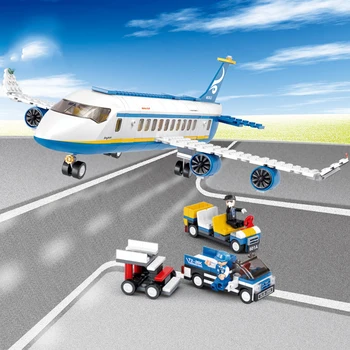 

New 2018 New B0366 Blue Airbus Airplane Model Building Blocks 463PCs/Set Educational Bricks Toy Brinquedos Menino Legoinglys