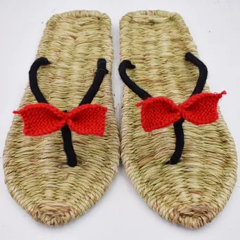 

AGESEA summer hand-woven indoor home slippers sandals Chinese style retro tide Men and women sandals 2018 new couple shoes