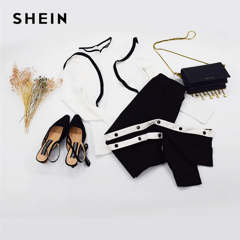 SHEIN Спортивные Брюки С Контрастной Отделкой Стильные Декоративными