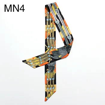 

Peafowl Print New Arrival Print Lady Silk-like riband Scarves Bags Scarf Small Ribbon Hair Band Bandeaus BD25