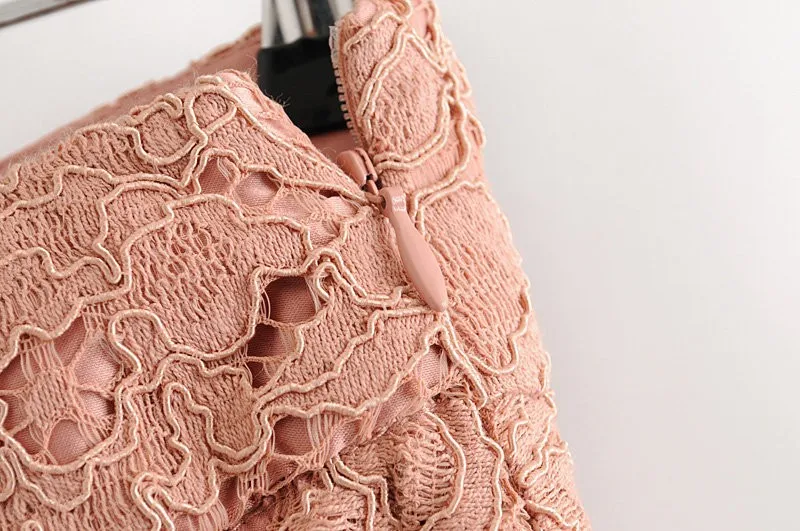 Marca de Cintura Comprimento para Mulheres Euro Primavera Verão Nova Alta Bezerro Moda Rendas Saias Ajuste Fino Sólido Feminino Streetwear A-line 11 alta bezerro comprimento das mulheres moda rendas
