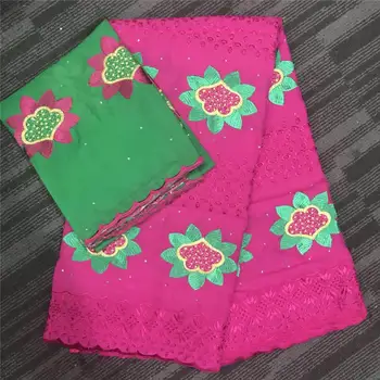 

nigerian lace fabrics swiss voile lace with stones embroidery lace tissu africain dentelle jacquard fabric 5+2yard/set-J5