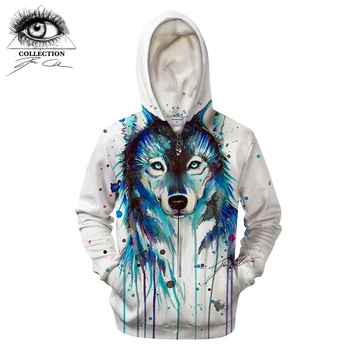 

Ice Wolf by Pixie cold Art Zipper Hoodies Men Sweatshirts 3D Wolf Printed Pullover Hooded Tracksuits Streetwear Brand Hoodie