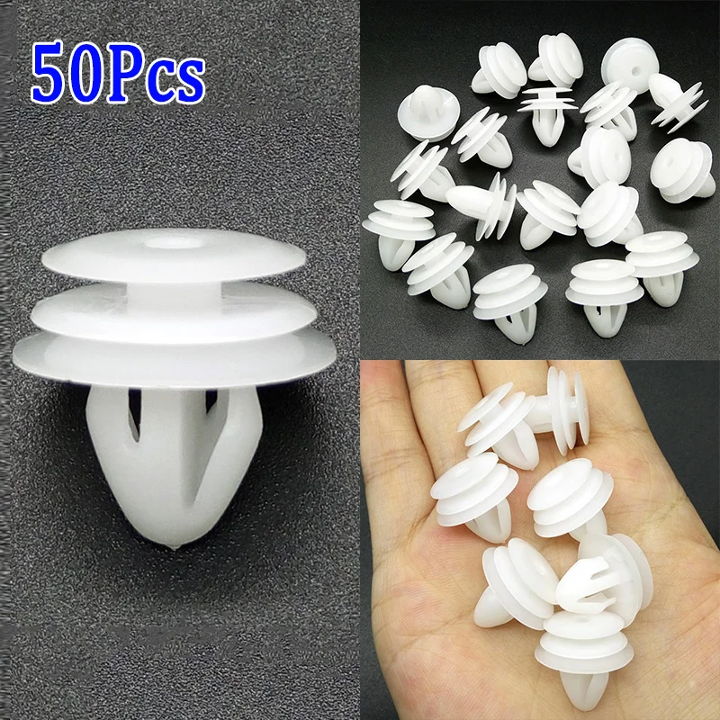 50pcs Car Rivets Fasteners 10mm Door Panel Clip Replacement Nylon Clips