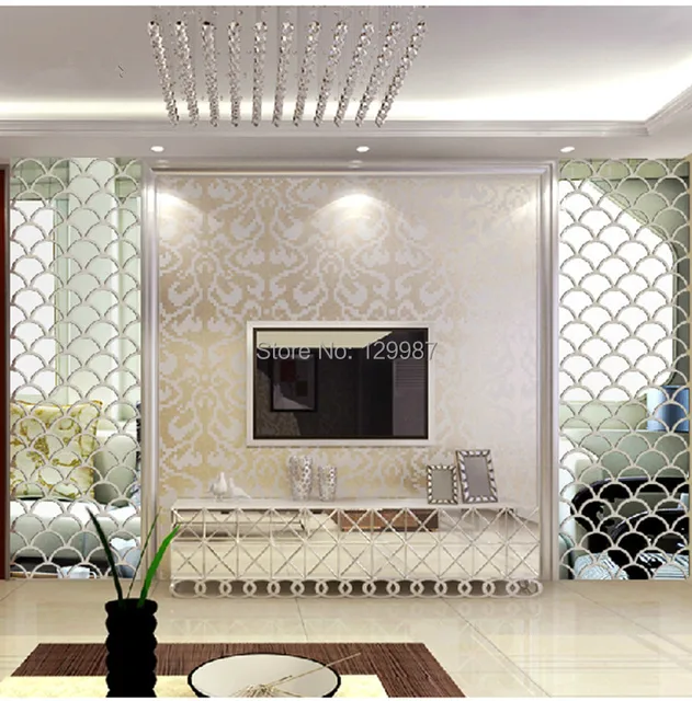 Nuevo estilo 40x100 cm 3D pescado escala espejo pared pegatinas para ... Nuevo estilo 40x100 cm 3D pescado escala espejo pared pegatinas para ...