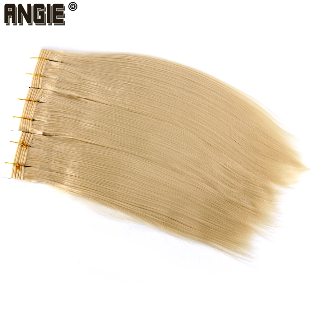 Энджи завивка искусственных волос шелковистые прямые волосы узел нить наращивание волос для женщин 8-20 дюймов