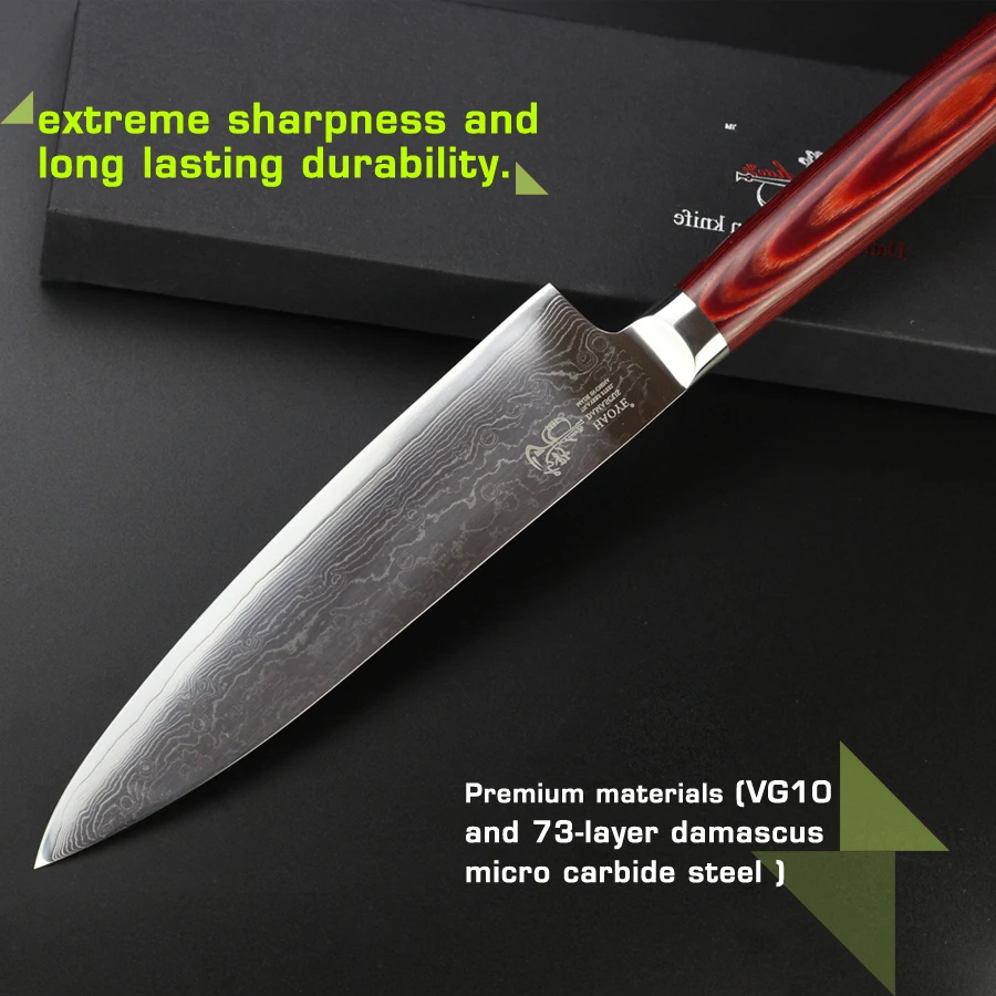 HAOYE 8 дюймов нож шеф-повара японский VG10 Дамасская сталь многофункциональные кухонные ножи суши Samura Ресторан слайсер модный подарок