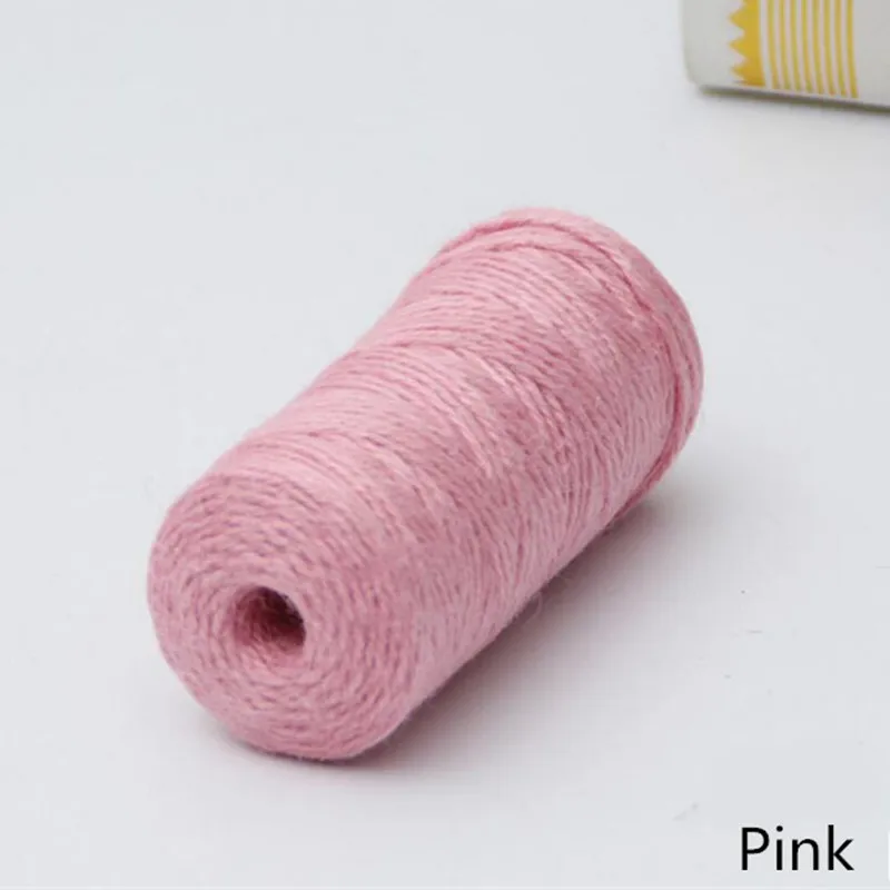 1Roll 100M Natural Burlap Hessian Jute Twine Cord Hemp String 2mm Gift Wrap Packing String Rustic Wedding Decoration AA7905