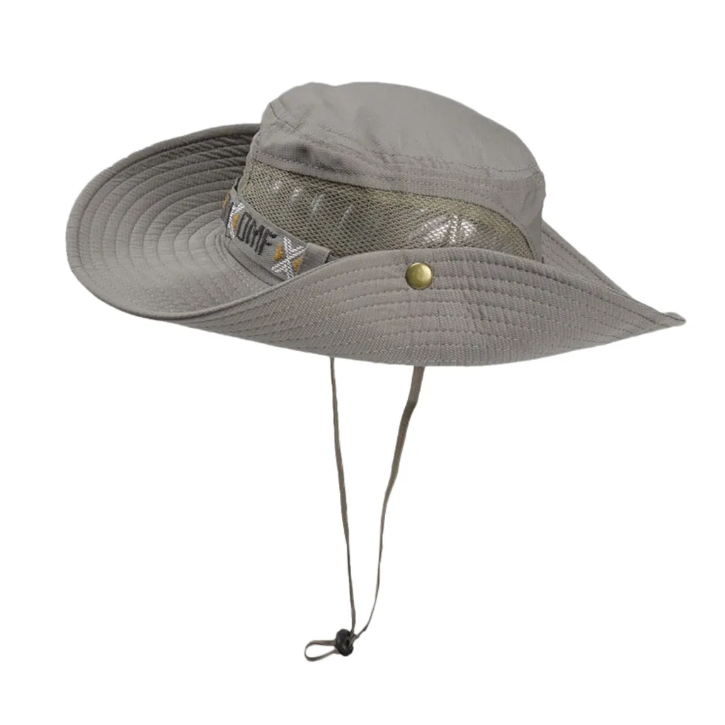 Military Waterproof Sun Hat Bucket Summer Men Women Fishing Hat Sun UV Protection Long Large Wide Brim Bob Hiking Outdoor s3 - Цвет: Coffee