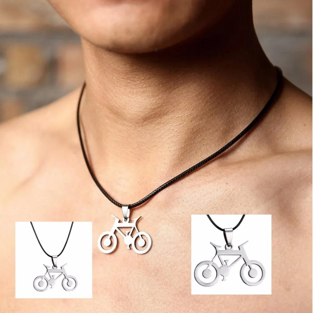 Cycolinks Bike Pendant Mens Necklace