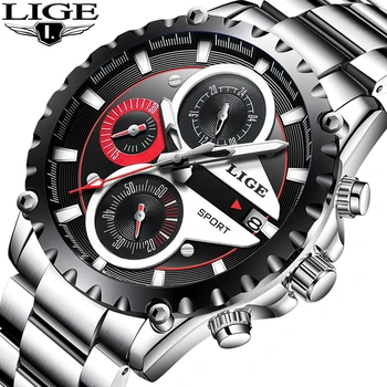 

LIGE New Watch Men Top Brand Luxury Csual Sport Quartz Clock Mens Watches Full Steel Business Waterproof Watch Relogio Masculino