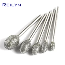 Mèches abrasives en diamant, grain grossier, type d'œuf, Point de meulage, 4/5/6/8/10mm, 60 #