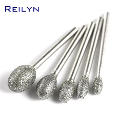 Mèches abrasives en diamant, grain grossier, type d'œuf, Point de meulage, 4/5/6/8/10mm, 60 # 