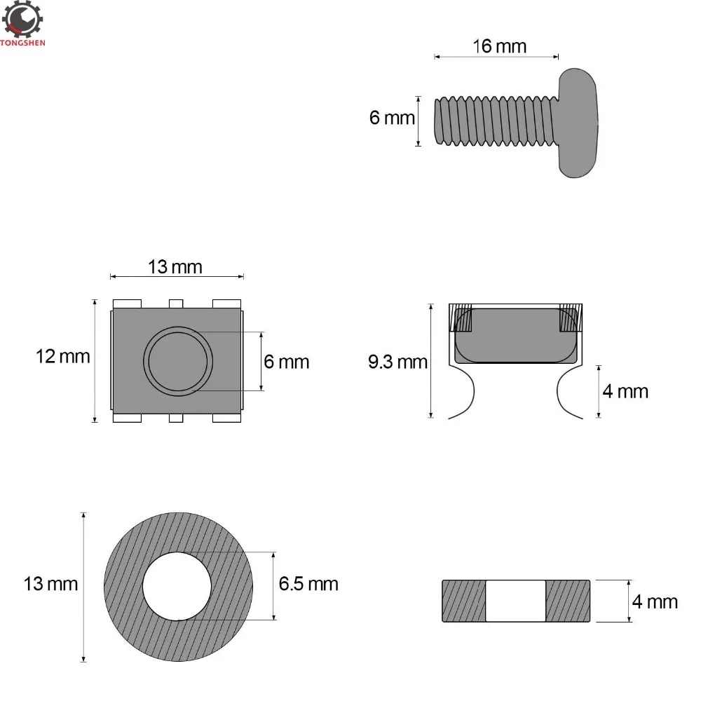 Винты и шайбы M6 x 16 мм, крепежные винты для шкафа, крепежные винты для серверных полок