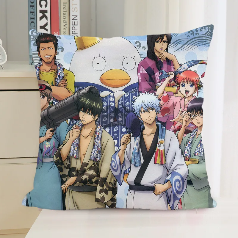 Квадратный Подушка случае аниме Серебряная Душа Gintama Спальня Главная