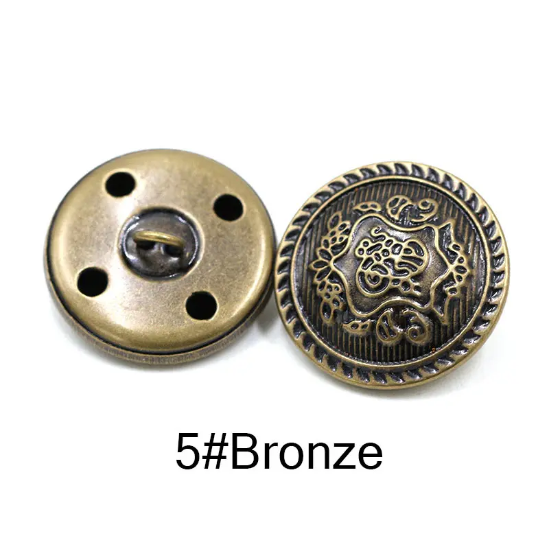 Sale 10PCS/Lot DIY Coat Golden Silvery Classic For Jeans Popular Clothing Accessories High Quality Bronze Button - Цвет: Bronze 5