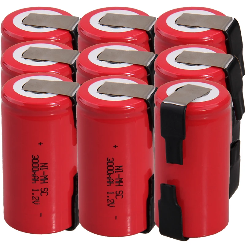 

Real capacity 9 pcs SC battery 1.2v batteries rechargeable 3000mAh nimh battery akkumulator for power tools