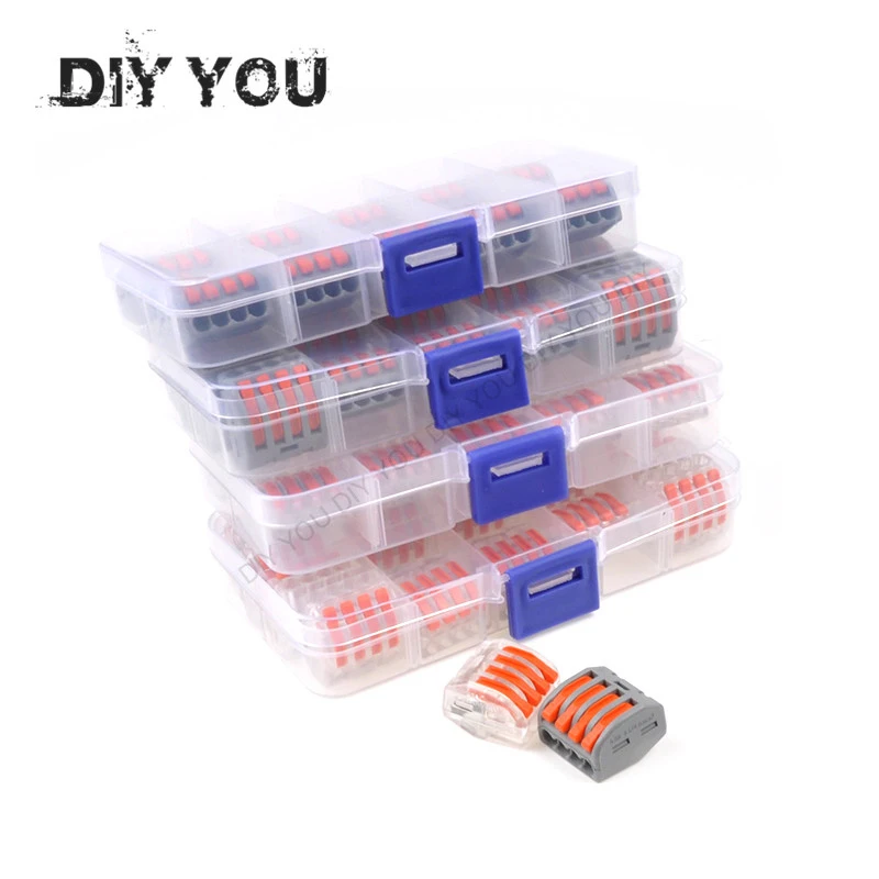 

10-35pcs/box Wire Connector 4pin push-in cable Connector Terminal Block SPL-2/3 PCT-214/218 Wago MINI FAST Electrical connector