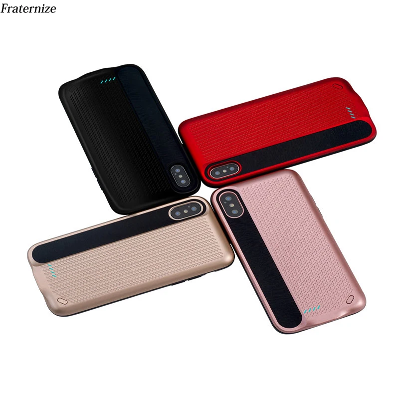 Goedkoop Slim Silicone shockproof Batterij Case Voor iPhone X XS Backup Power Bank Opladen Case Ultra Dunne Powerbank Batterij Oplader Cover