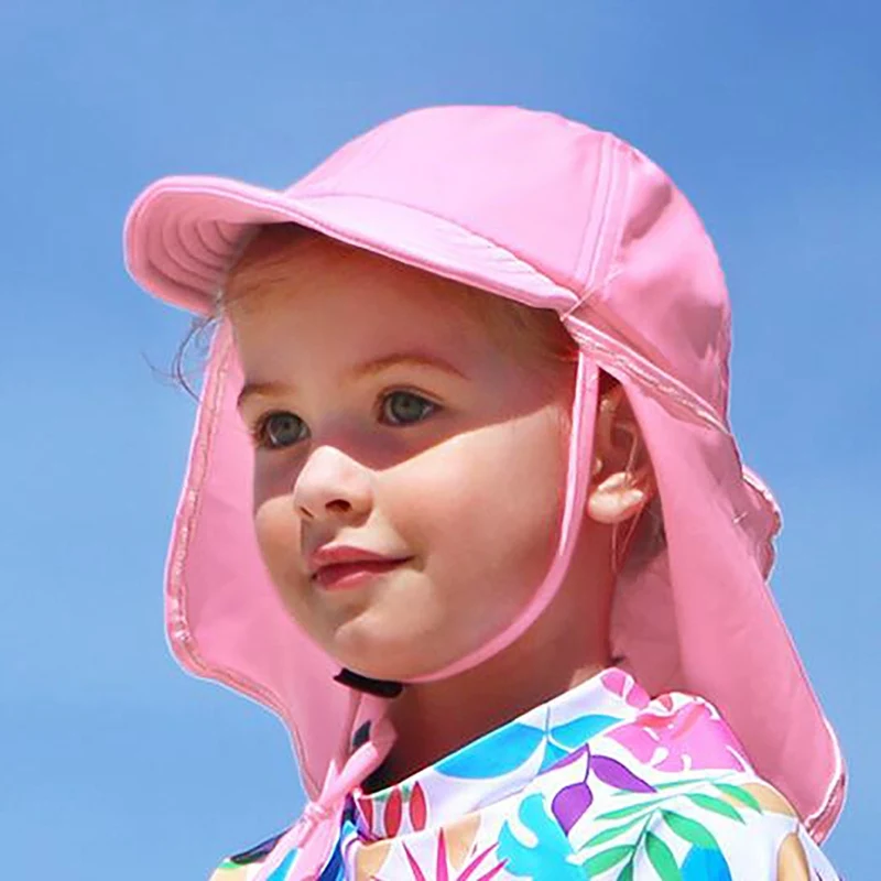 Детский открытый откидной колпачок легкий складной регулируемый Зонт Шея крышка шляпы Спортивная Солнцезащитная одежда с подбородком ремень