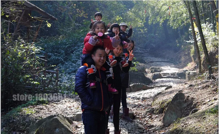 Hands Free Shoulder Carrier with Ankle Straps and Cushioned Hip Seat Nylon Child Strap Rider travel back frame infant saddle