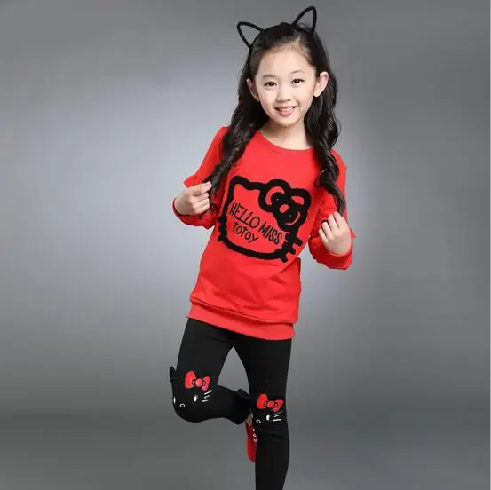 New 2018 Autumn Girls Set Cartoon Children Tracksuit kids clothing suit baby girls t shirt+pants 2 pcs sets suit 3 Colors New 2018 Autumn Girls Set Cartoon Children Tracksuit kids clothing suit baby girls t shirt+pants 2 pcs sets suit 3 Colors