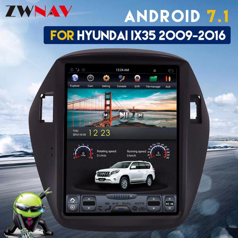 

Tesla Style IPS Screen Android 7.1 Car GPS Navigation Auto Radio Headunit For Hyundai IX35 2009 2010 - 2016 Auto air conditioner