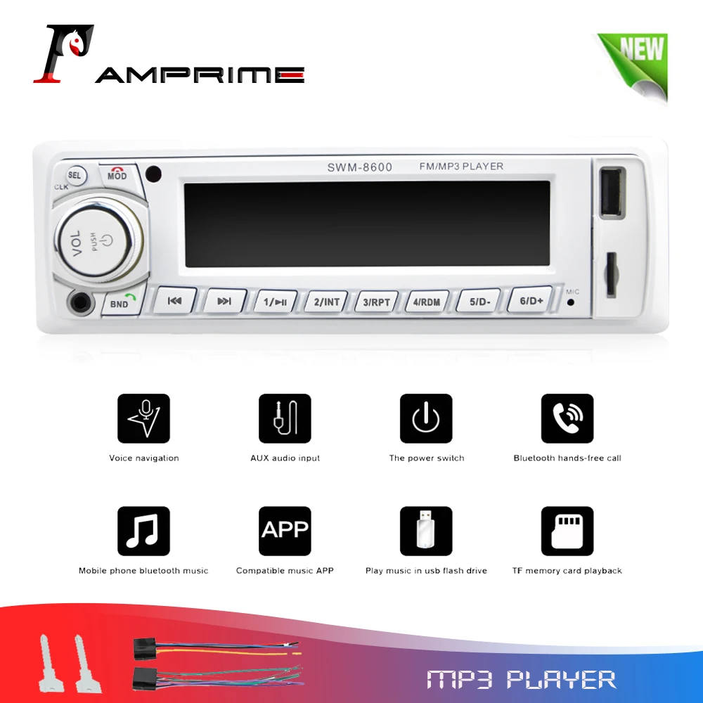 Автомагнитола AMPrime мультимедийный плеер с поддержкой FM USB/SD/AUX Bluetooth Типоразмер 1