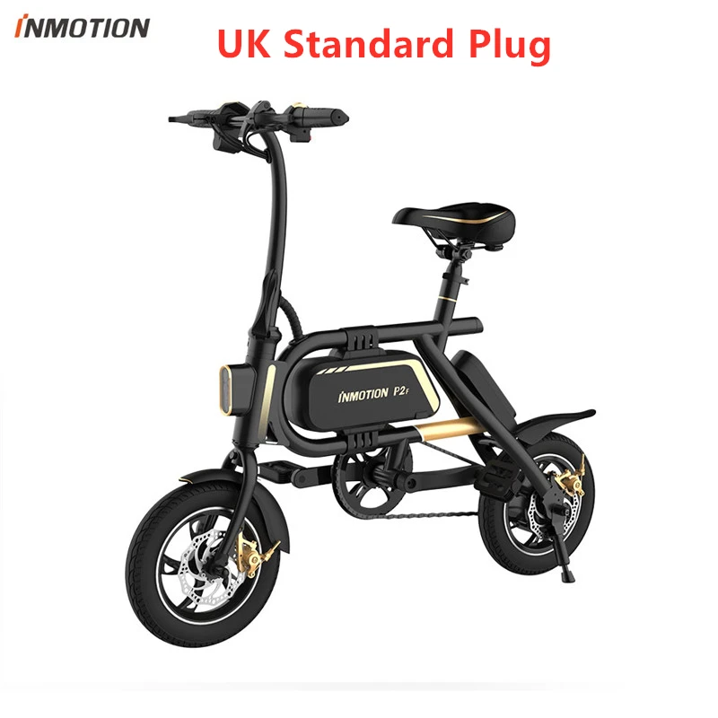 Складной велосипед Inmotion P2F/P2 Ebike, 36 В, 23,2 Ач/7,8 Ач, аккумулятор 350 Вт, 30 км/ч, 12 дюймов, мини-велосипед, электрический велосипед, CE FCC - Цвет: P2F UK Standard Plug