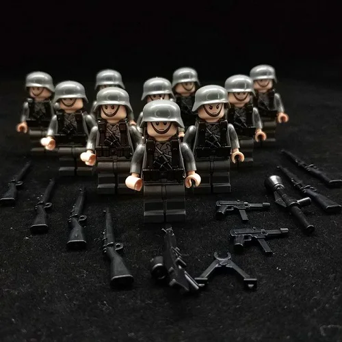 10 шт. солдатское оружие Brinquedos Аксессуары Совместимые Playmobil военные Мини фигурки строительный блок кирпич оригинальные игрушки - Цвет: Зеленый