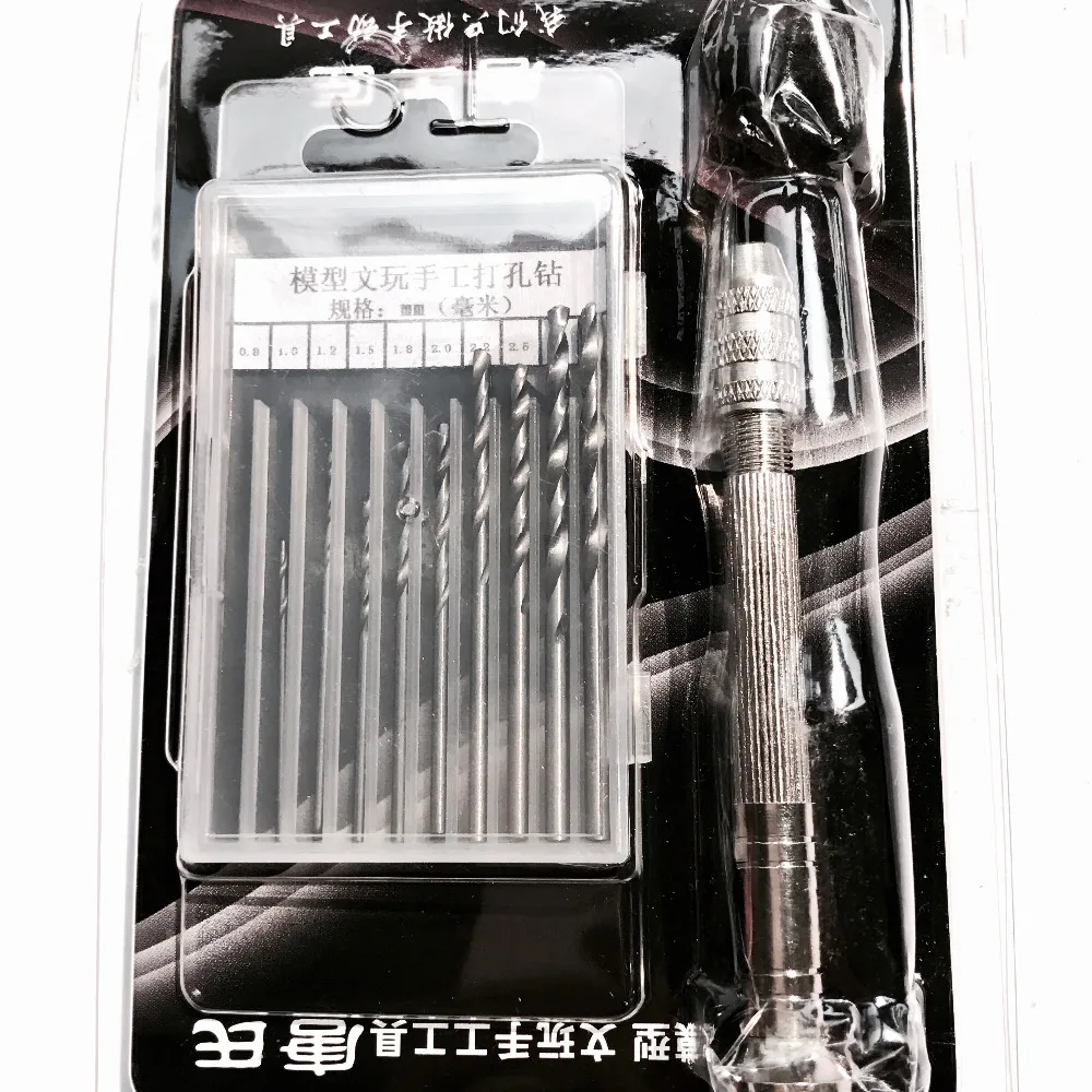 11pcs/kit Semi Automatic Hand Drill Micro Hand Hobby Drill Manual Hand Twist Drill Wood Spiral