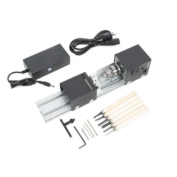 

Mini Lathe Beads Machine DIY Wood Working Grinding Polishing Drill Tool 7 Levels Speed Voltage 12V-24V Cutting Drilling Lathe