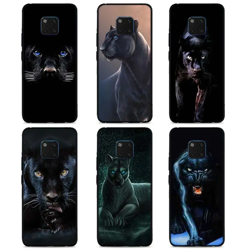 

Cheetah Panther Soft TPU Silicone Black Cases for Huawei Mate 10 20 Pro Phone Case for Mate 20 10 Lite Case Fundas