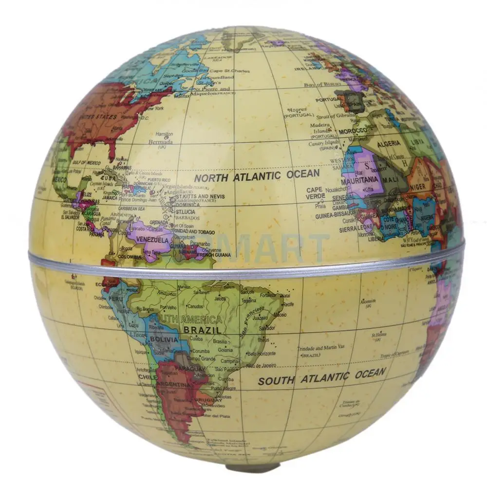 

14cm Solar Powered Self Rotating World Globe Earth Map Geography Atlas Toy Children Educational Toys