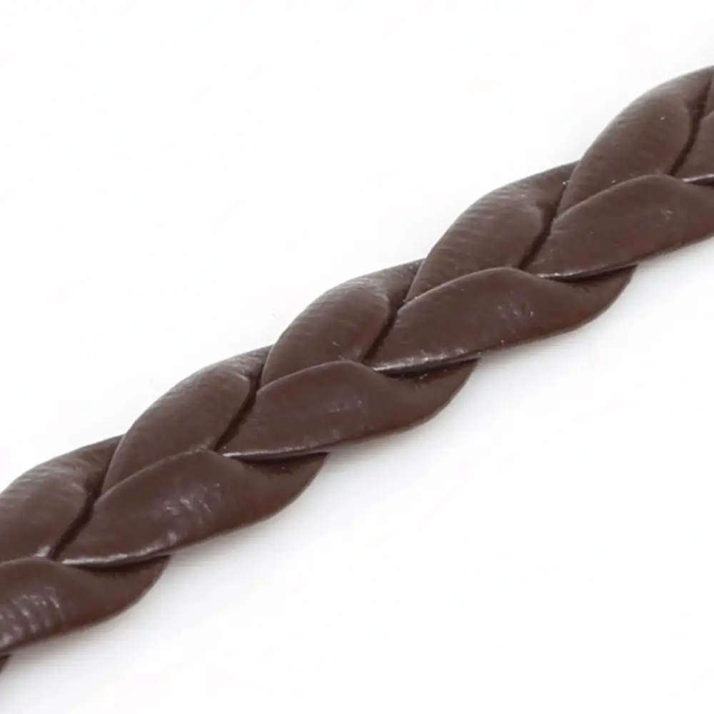 5 м/лот 7 мм плоский PU плетеный кожаный шнур веревка резьба фитинг DIY ожерелья и ювелирные изделия из браслетов материалы оптом - Цвет: brown