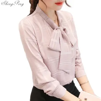 

Women Casual Bow Bandage Blouse Ladies Long Sleeve Tops And Blouse 2018 New Fashion Elegant Office Lady Work Shirts V1093