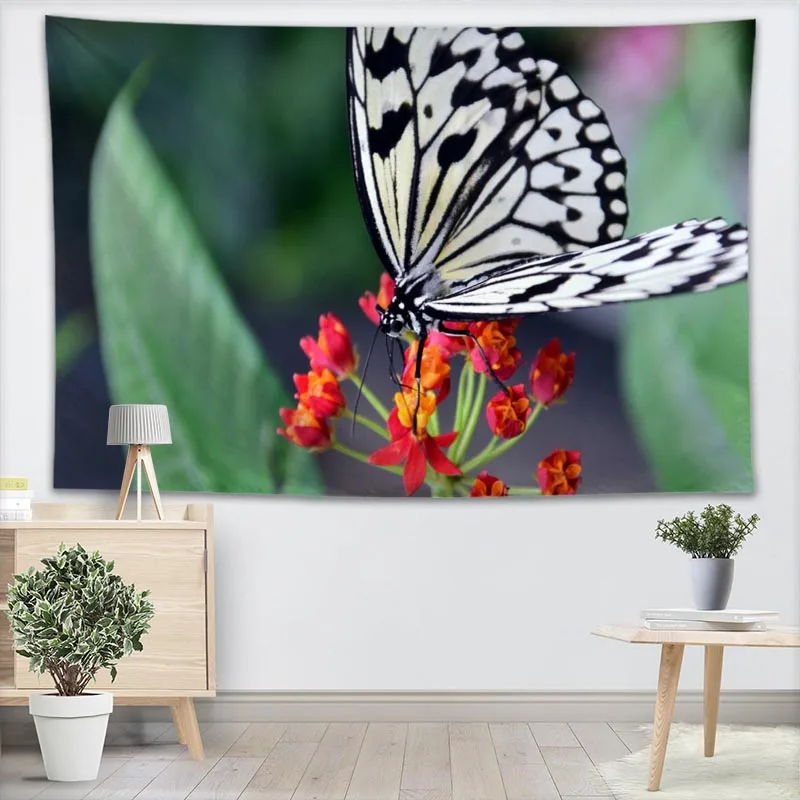 فراشة قماش مزخرف جداري تخصيص أسلوبك اليوغا كنبة مكتب مفرش منقوش للأطفال غرفة كلية المسكن الديكور