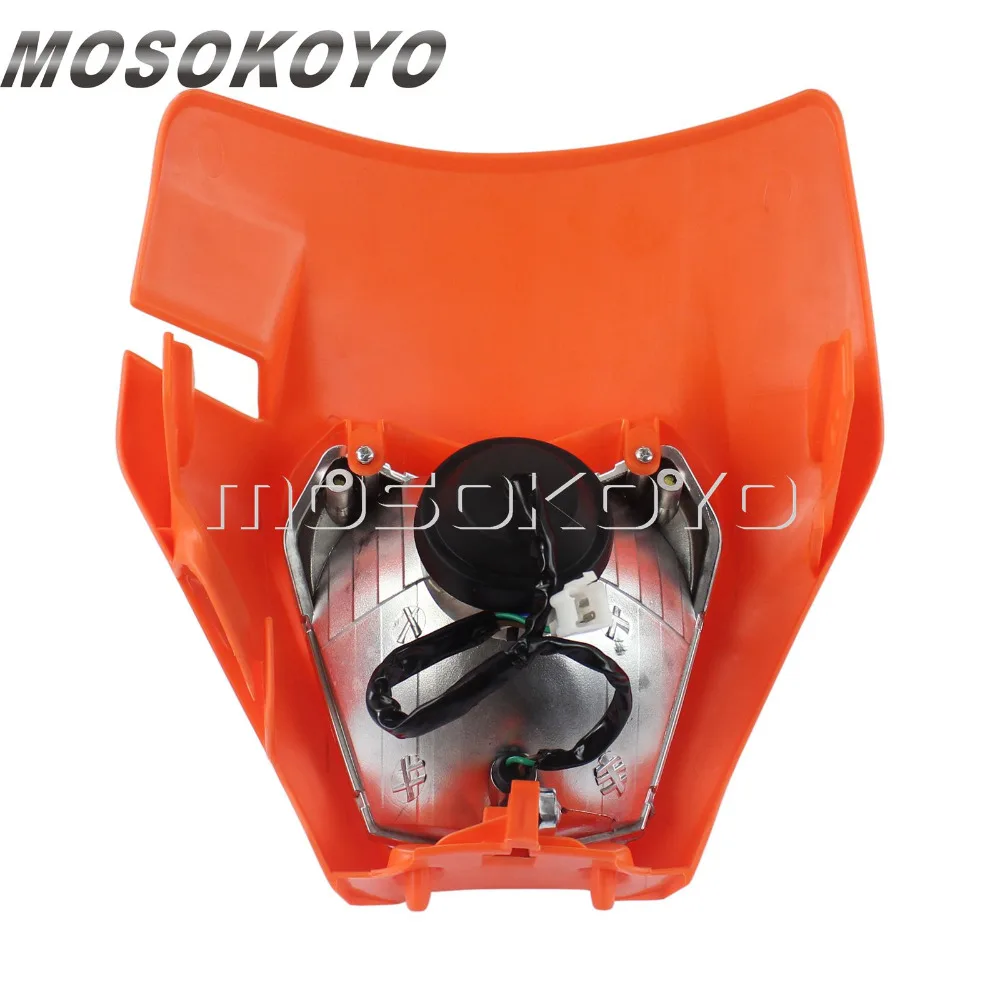 Оранжевый двойной Спорт Фары для мотокросса Байк головной светильник для KTM SX EXC XC 300 500 250 690 2013